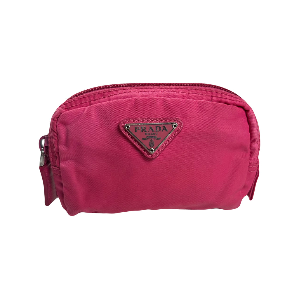 Pink Nylon Mini Pouch Bag