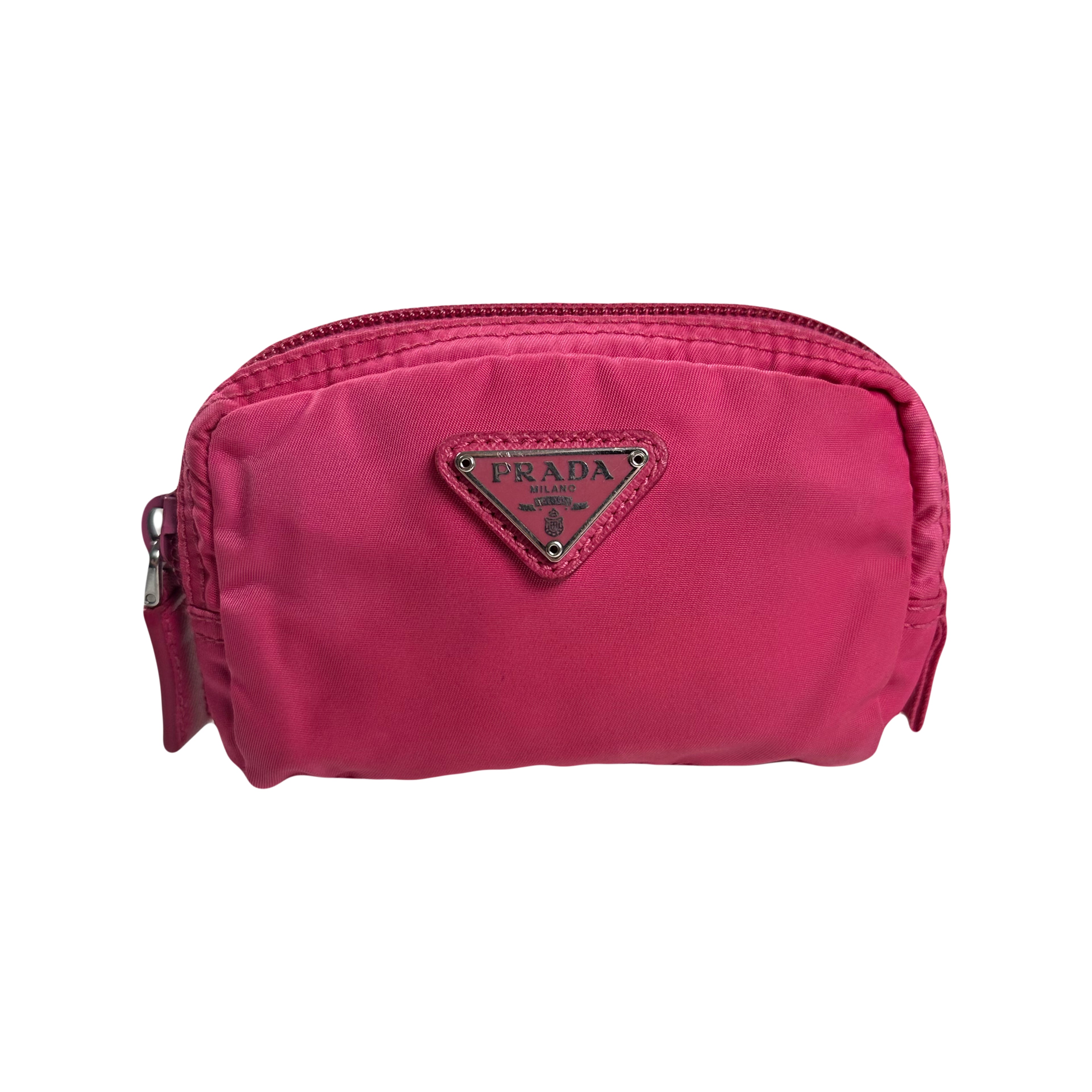 Pink Nylon Mini Pouch Bag