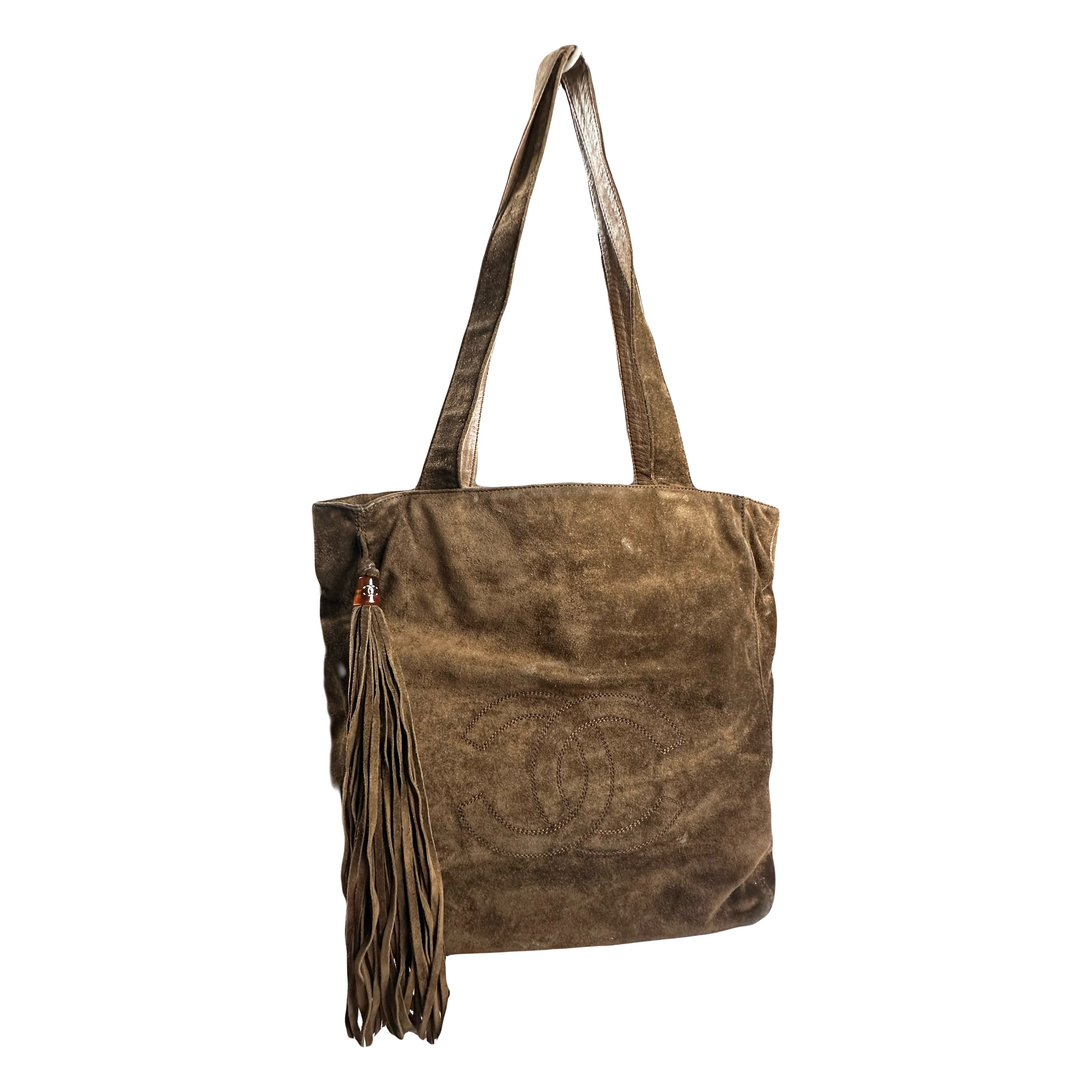 Vintage Suede Tote Bag