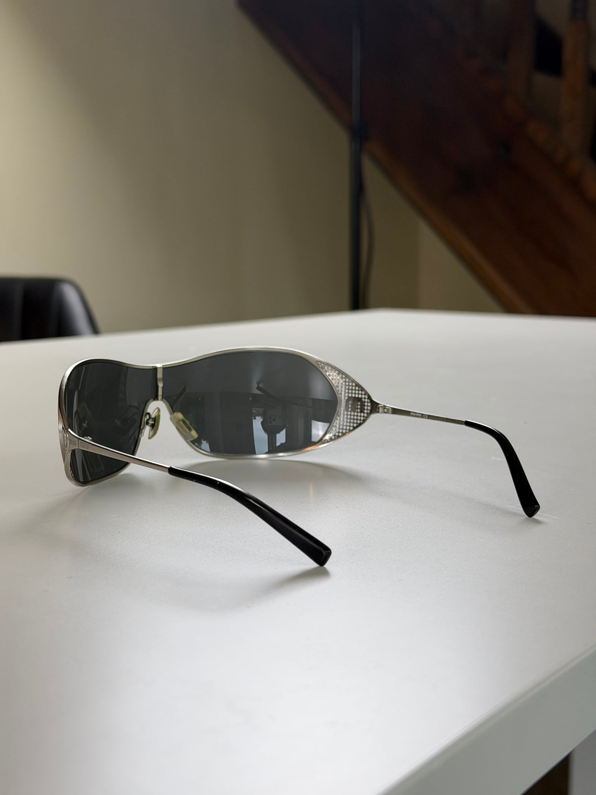 Pre-Owned Miu Miu Vintage Metal Wrap Avaitor Sunglasses