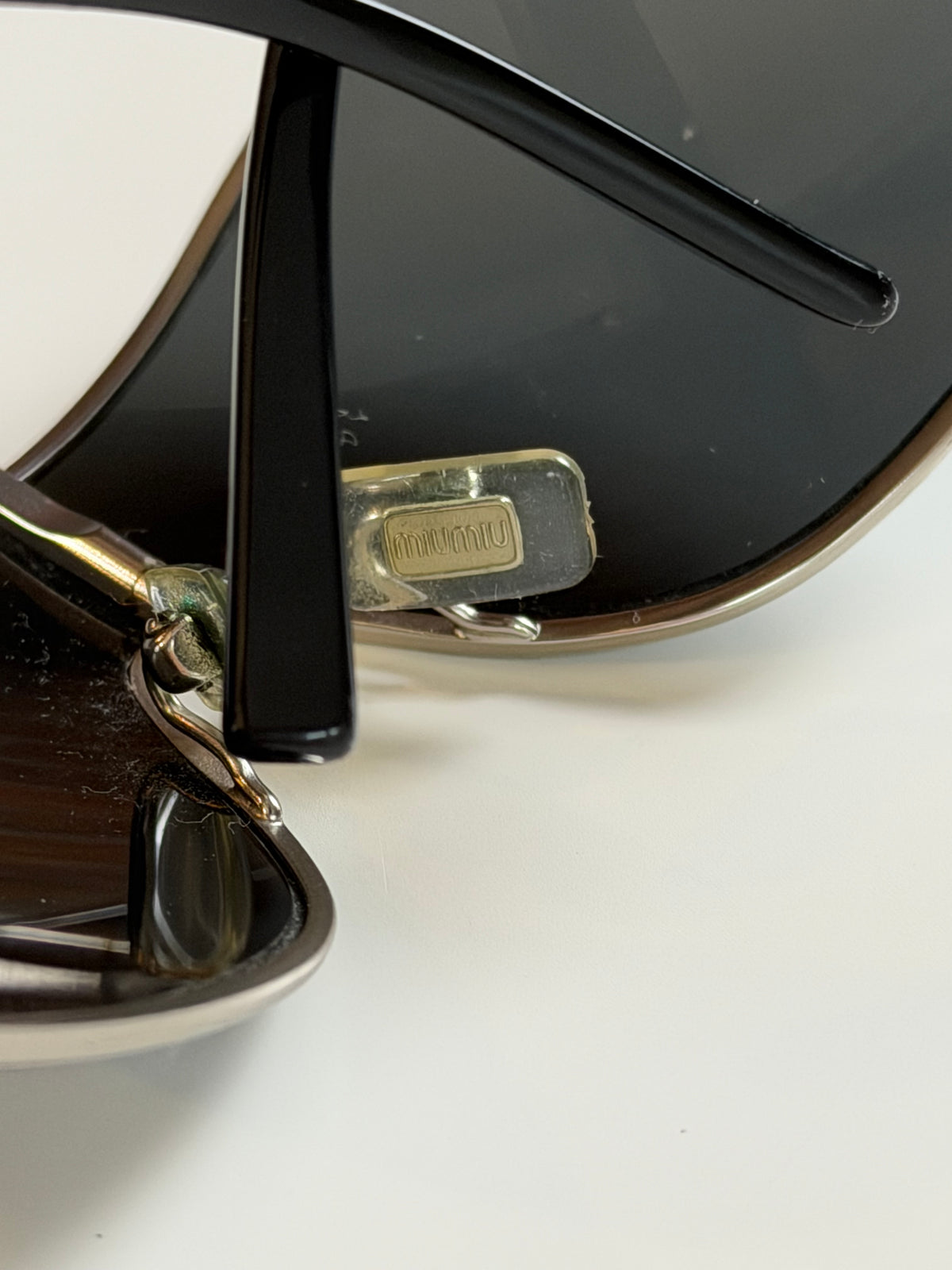 Pre-Owned Miu Miu Vintage Metal Wrap Avaitor Sunglasses