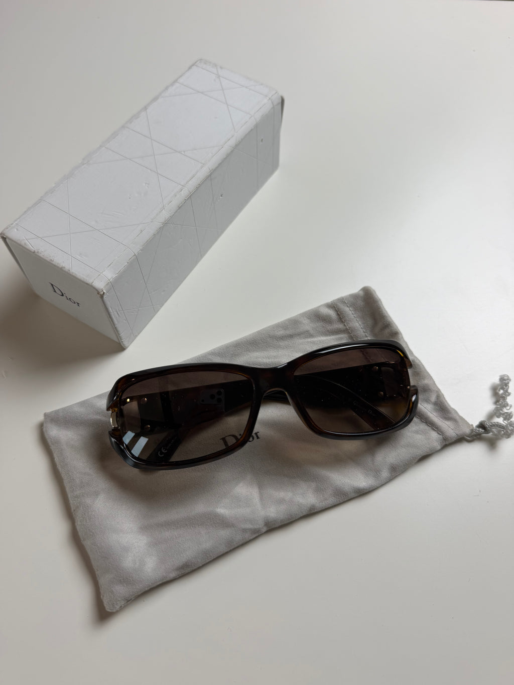 Pre-Owned Dior D Sunglasses Translucent Tortoise Acetate