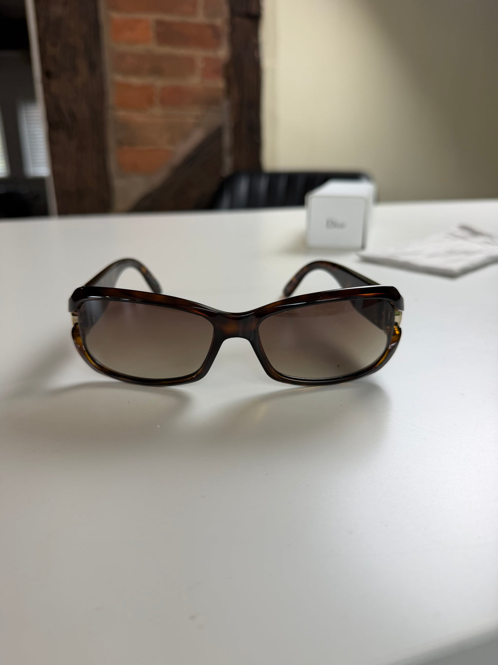 Pre-Owned Dior D Sunglasses Translucent Tortoise Acetate