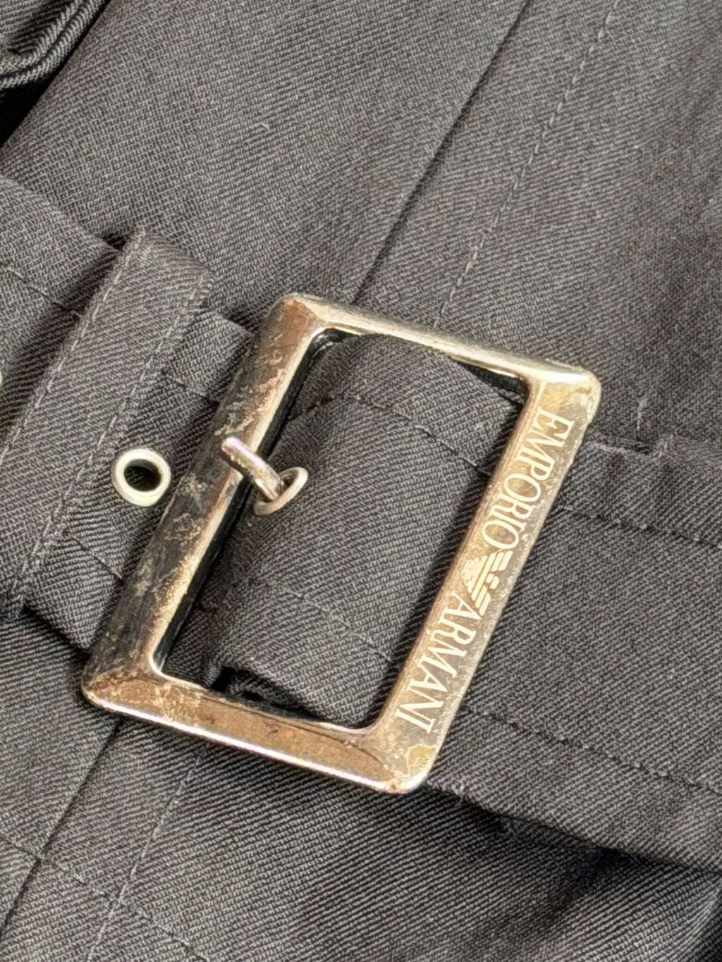 Emporio Armani Petite Double Breasted Trench Coat Belt Collar - Women’s IT40 / UK8.