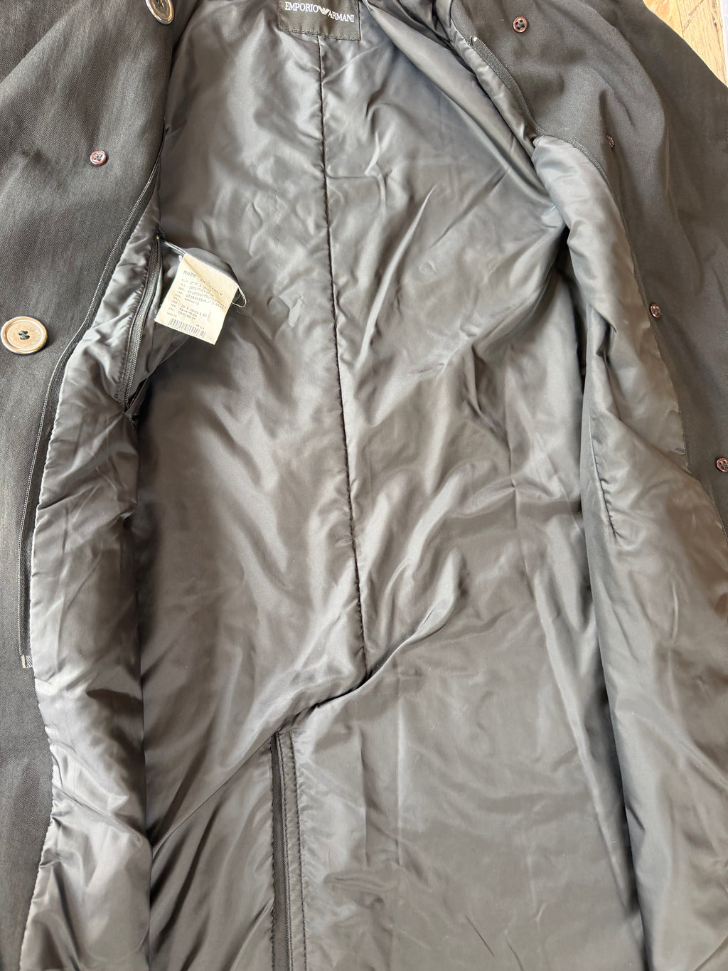 Emporio Armani Petite Double Breasted Trench Coat Belt Collar - Women’s IT40 / UK8.