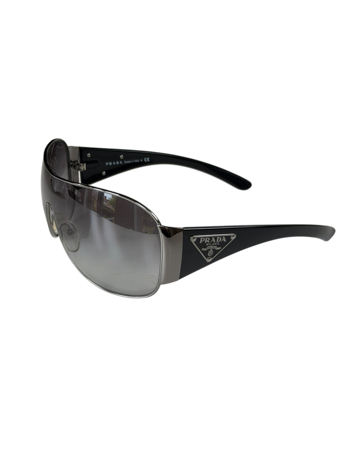 Prada Shield Mask Sunglasses Triangle Logo SPR 57L