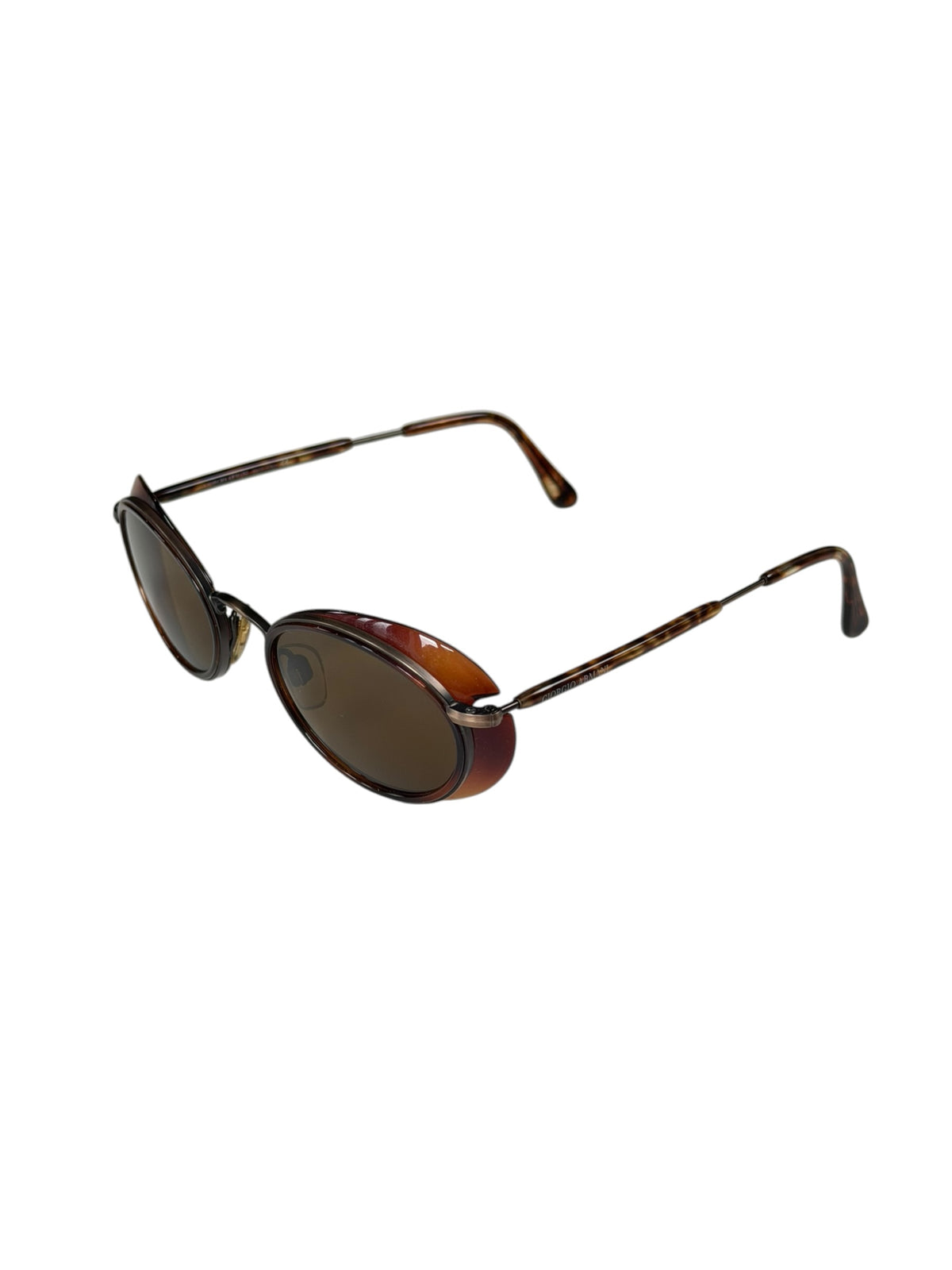Giorgio Armani Twig Alien Sunglasses Brown Small Round Lenses