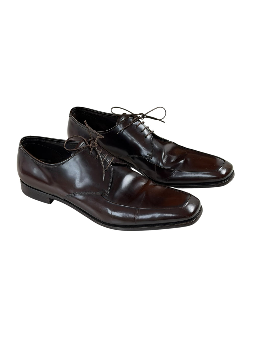 Prada Men’s Oxblood Derby Business Shoes UK 10.5 EU 44.5