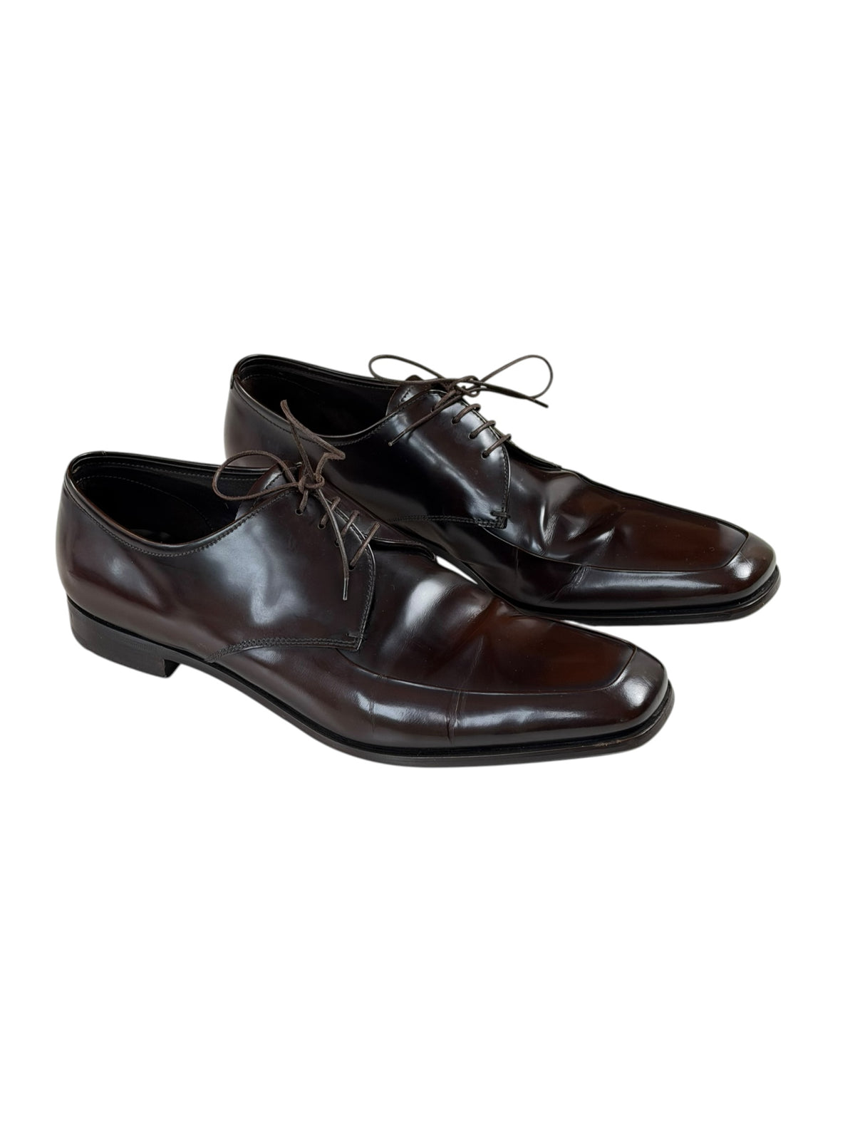 Prada Men’s Oxblood Derby Business Shoes UK 10.5 EU 44.5