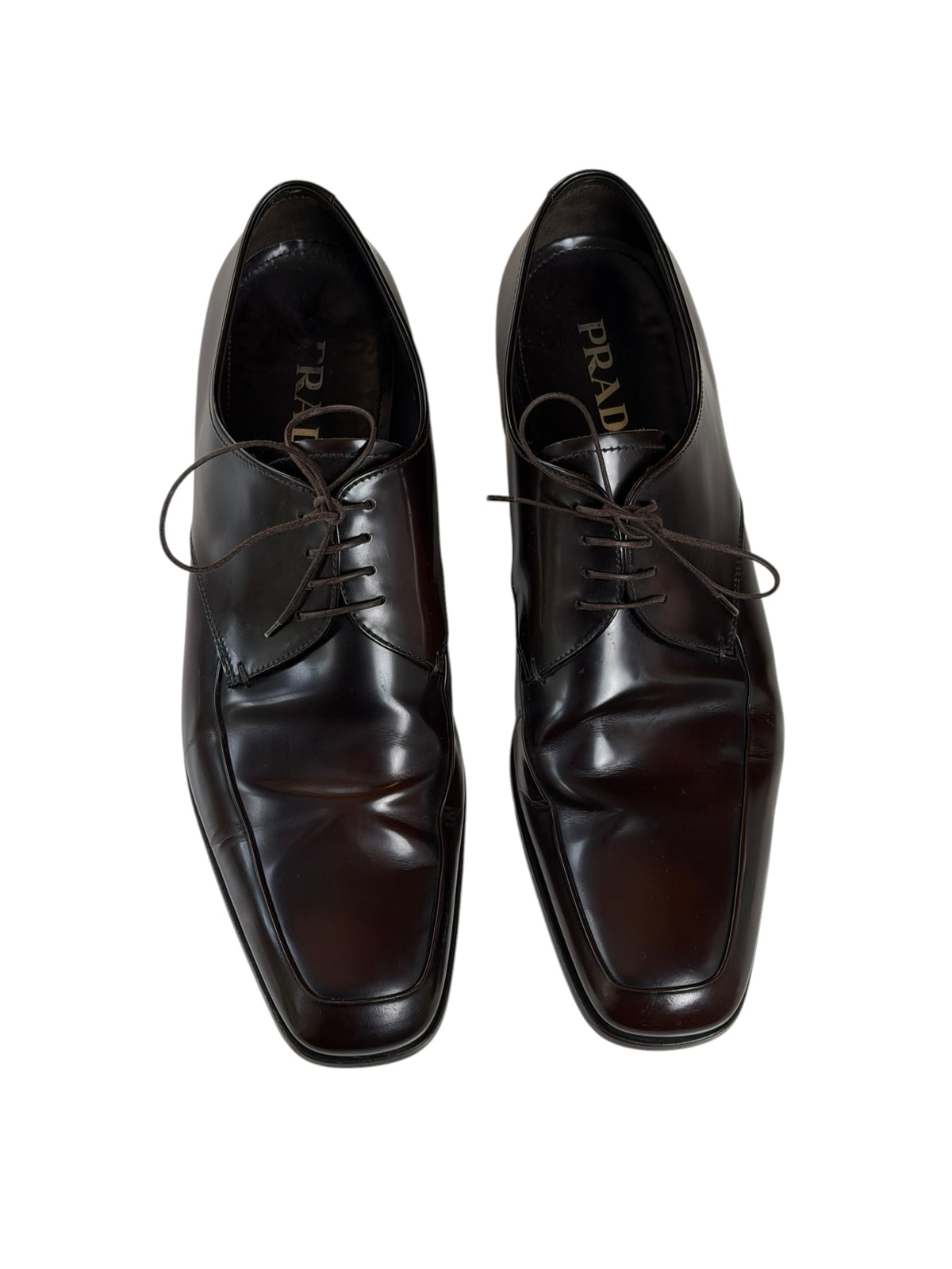 Prada Men’s Oxblood Derby Business Shoes UK 10.5 EU 44.5