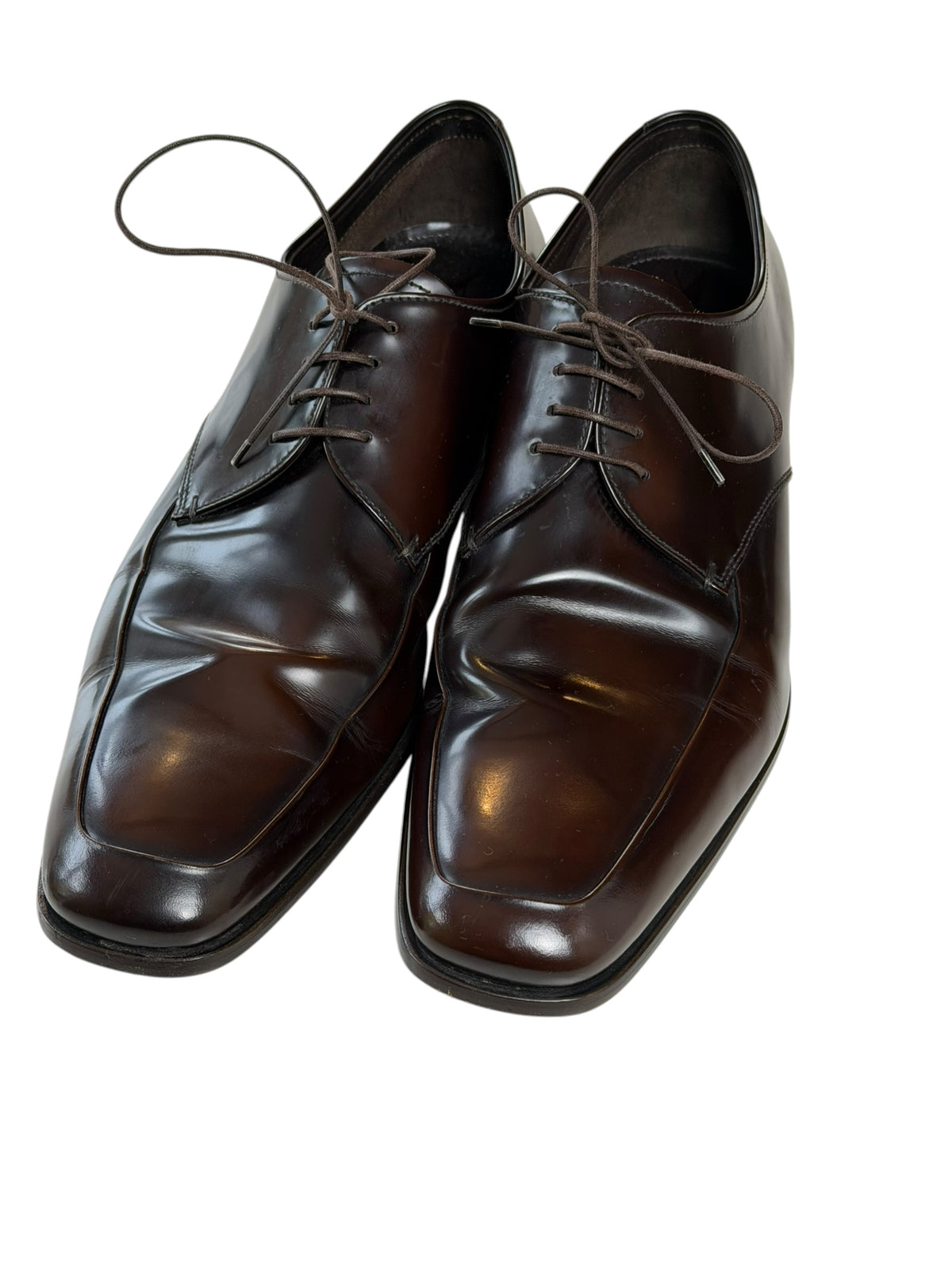 Prada Men’s Oxblood Derby Business Shoes UK 10.5 EU 44.5