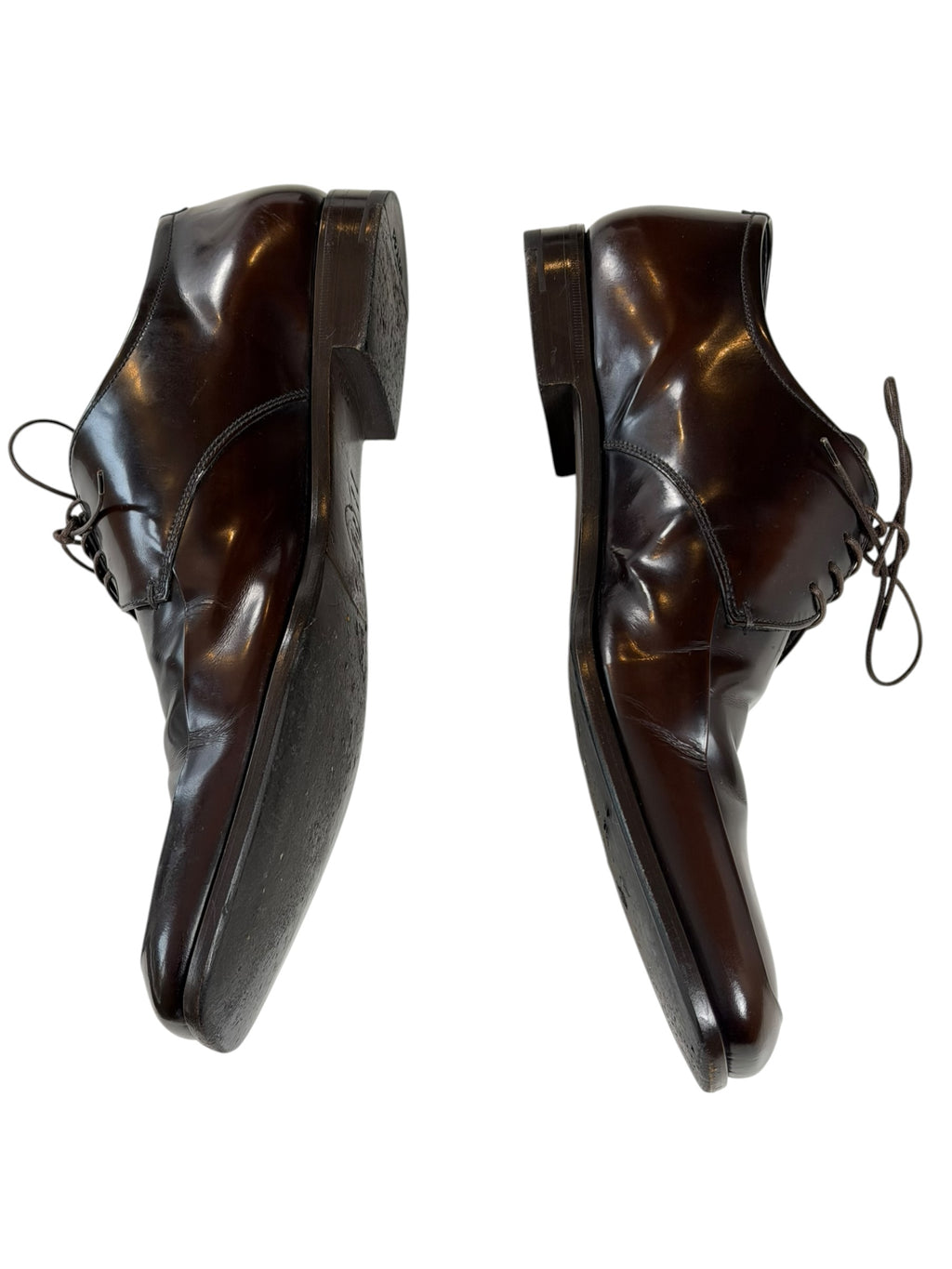 Prada Men’s Oxblood Derby Business Shoes UK 10.5 EU 44.5
