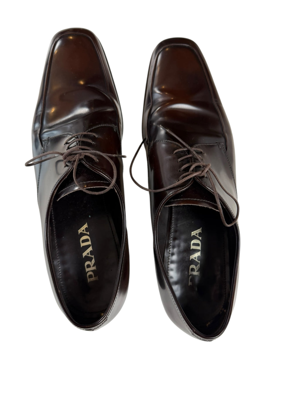 Prada Men’s Oxblood Derby Business Shoes UK 10.5 EU 44.5
