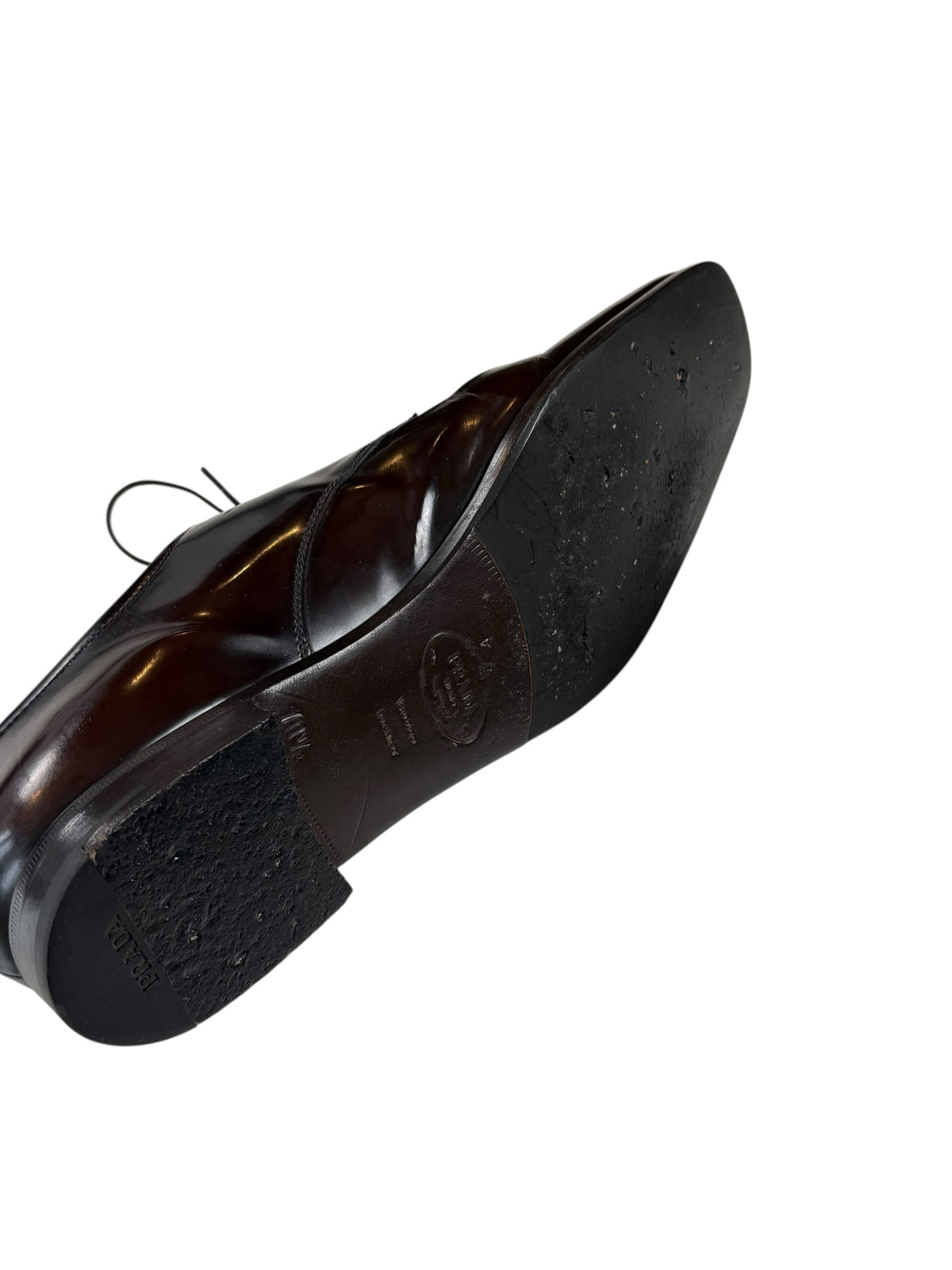 Prada Men’s Oxblood Derby Business Shoes UK 10.5 EU 44.5