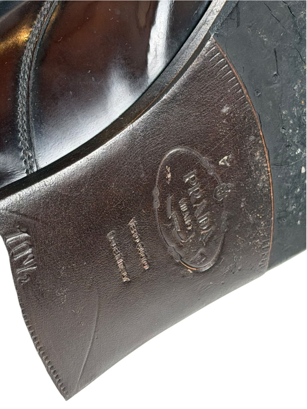 Prada Men’s Oxblood Derby Business Shoes UK 10.5 EU 44.5