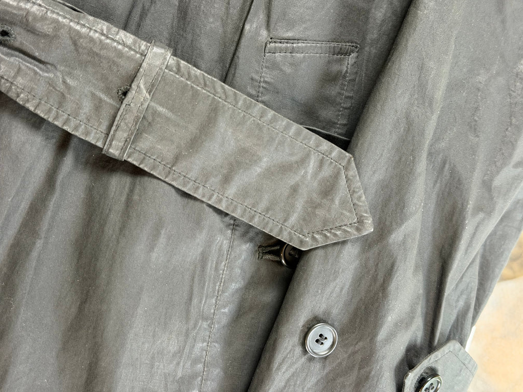 Burberry Rare Vintage Waxed Cotton Garbadine Trench Coat Men’s L