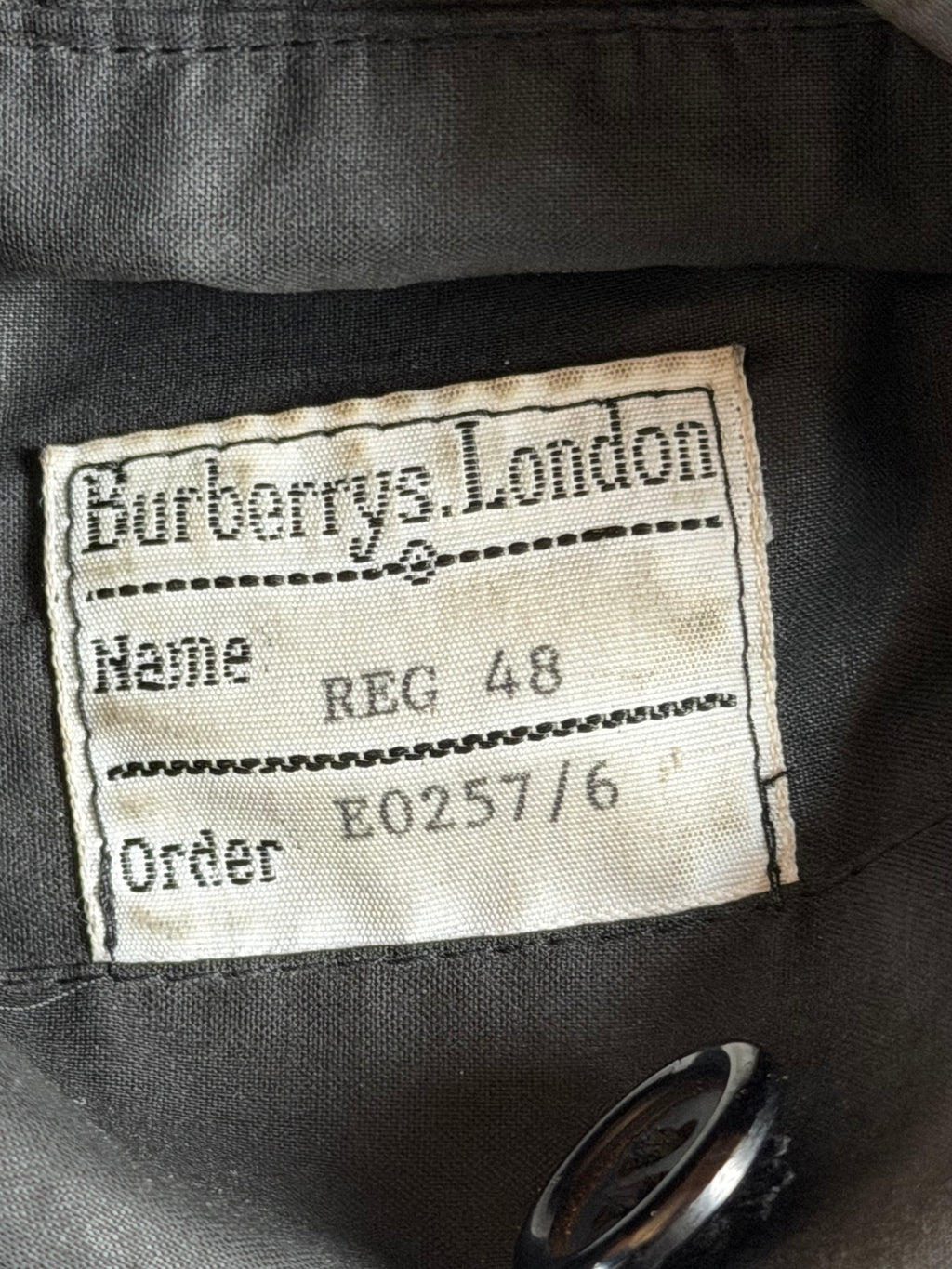 Burberry Rare Vintage Waxed Cotton Garbadine Trench Coat Men’s L