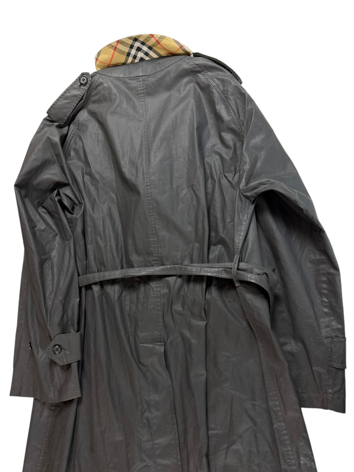 Burberry Rare Vintage Waxed Cotton Garbadine Trench Coat Men’s L