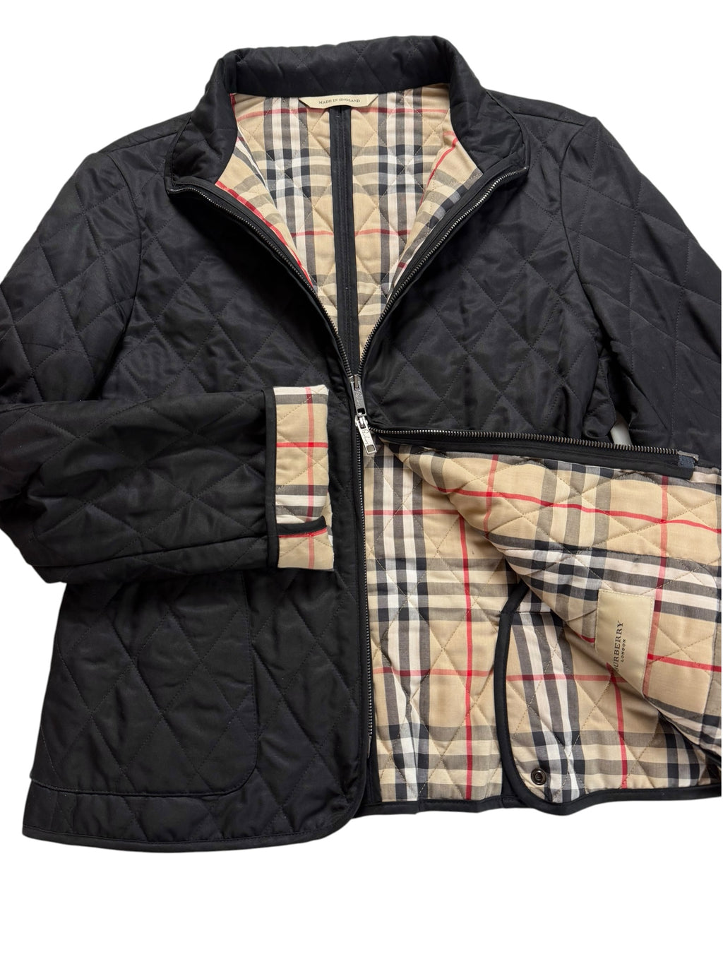 Burberry Hunting Jacket Quilted Filled Winter Warm In Weather Women’s M