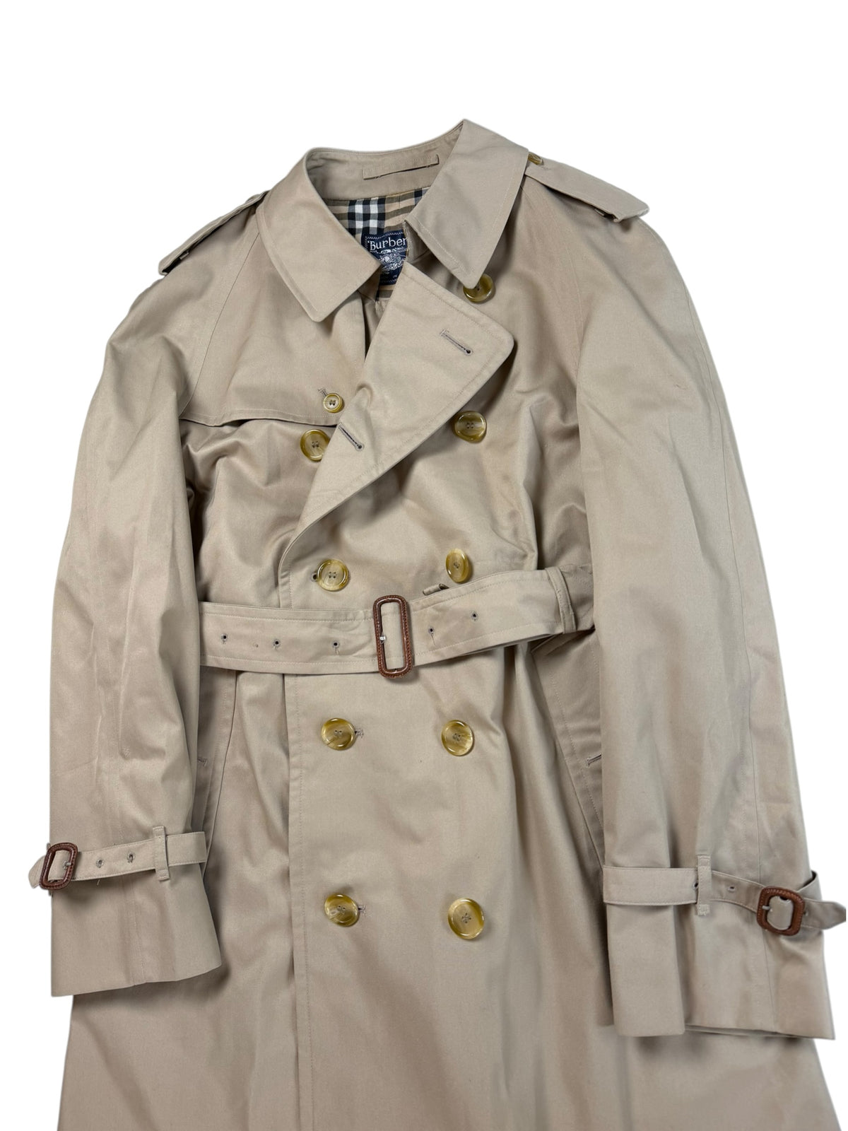 Burberry Made In England Trench Coat Jacket Size 54 Men’s XL (1991)