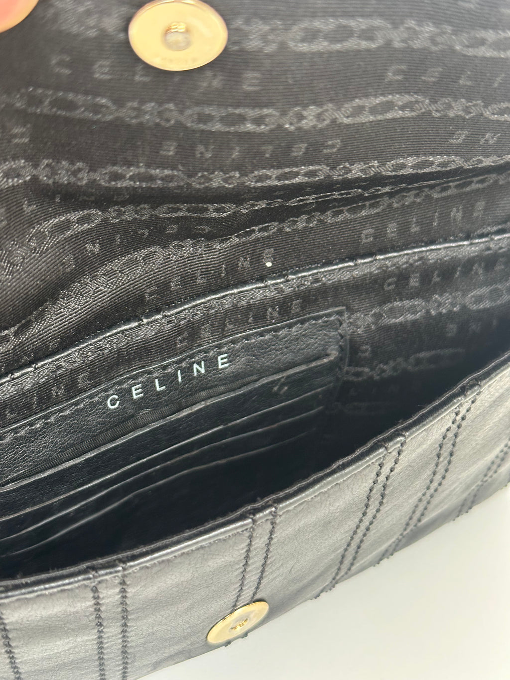 Celine Pre-Owned - Coin Clutch Black Leather Bag