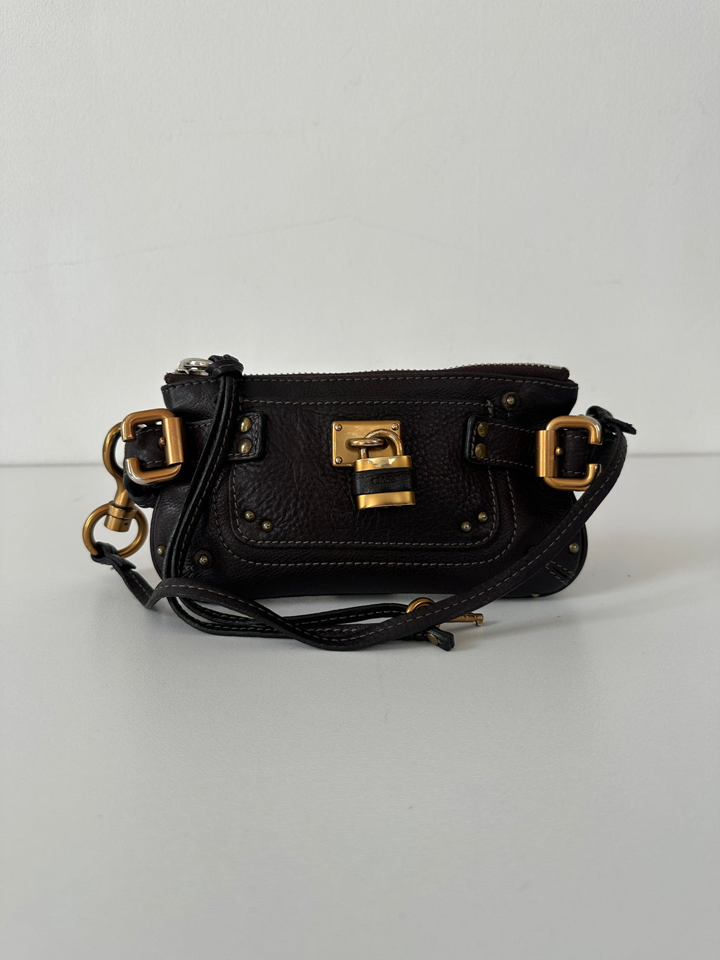 Chloé Pre-Owned 2006 - Paddington Clutch Bag Chocolate Brown - Padlock