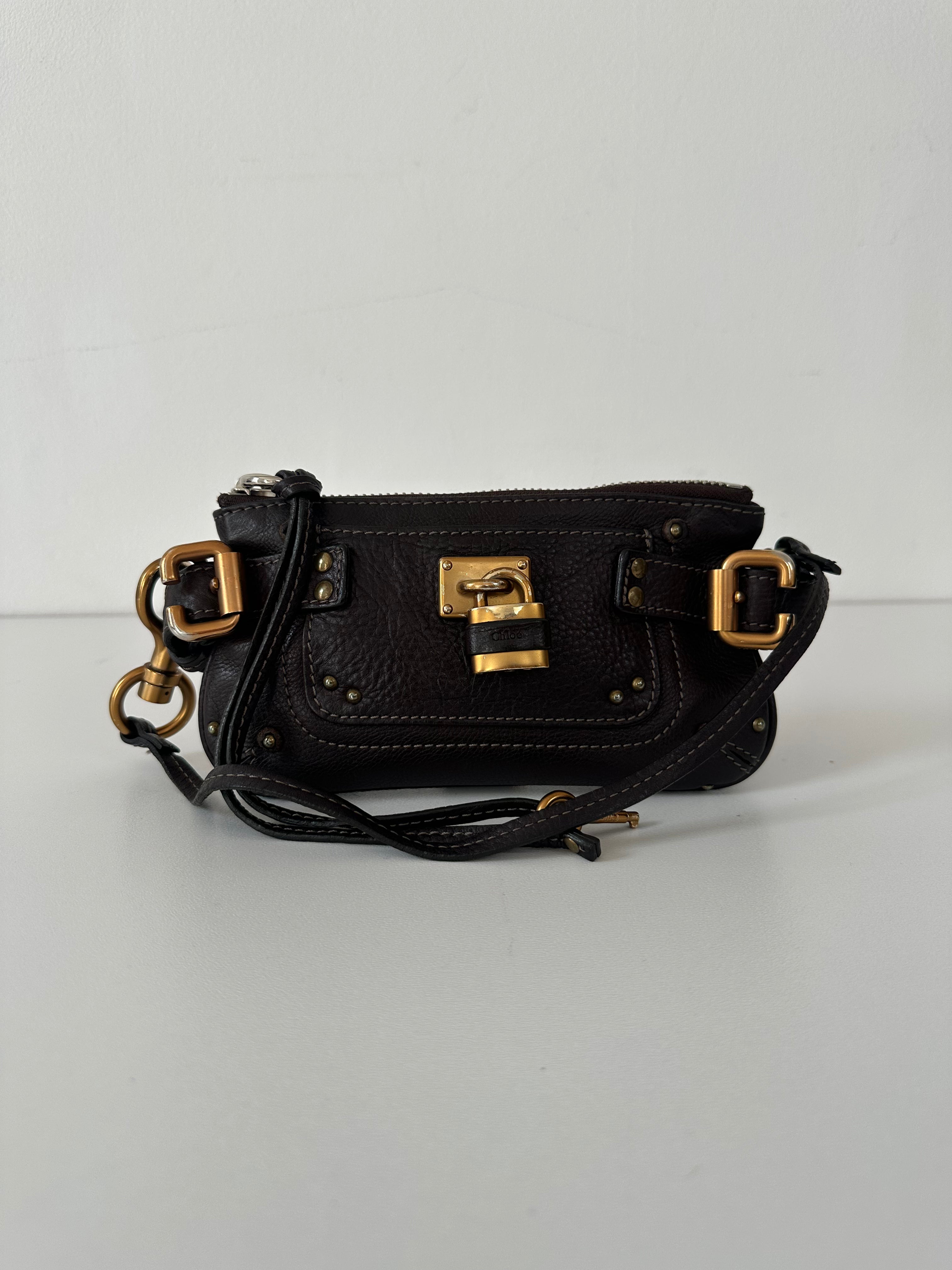 Chloé Pre-Owned 2006 - Paddington Clutch Bag Chocolate Brown - Padlock