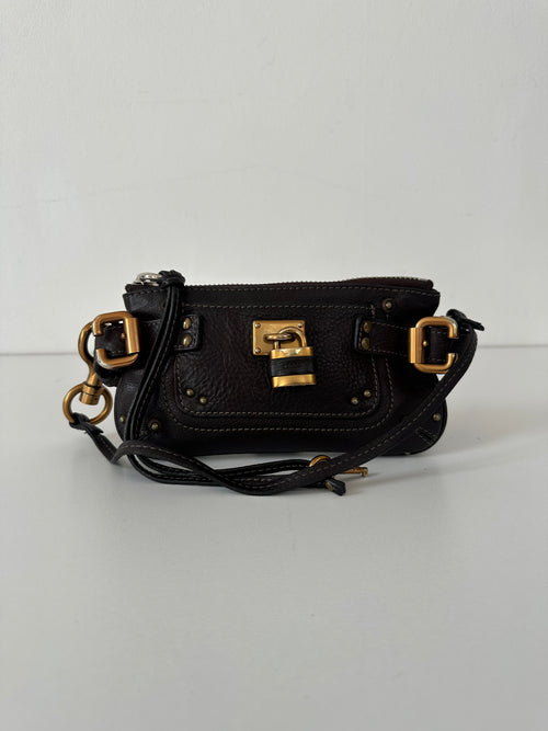 Chloé Pre-Owned 2006 - Paddington Clutch Bag Chocolate Brown - Padlock