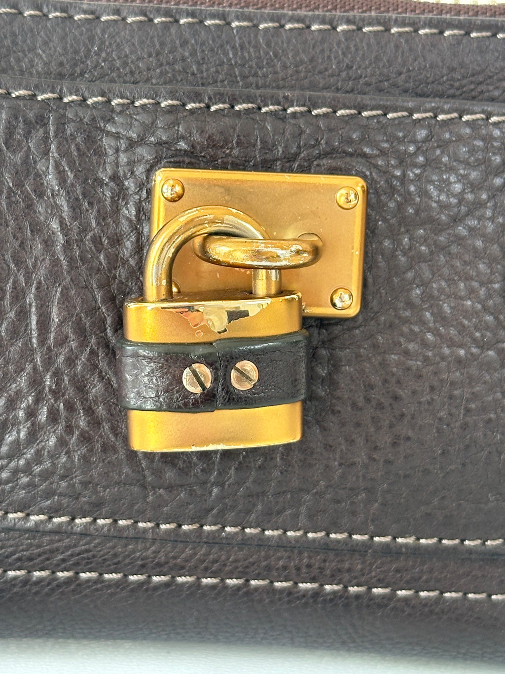 Chloé Pre-Owned 2006 - Paddington Clutch Bag Chocolate Brown - Padlock