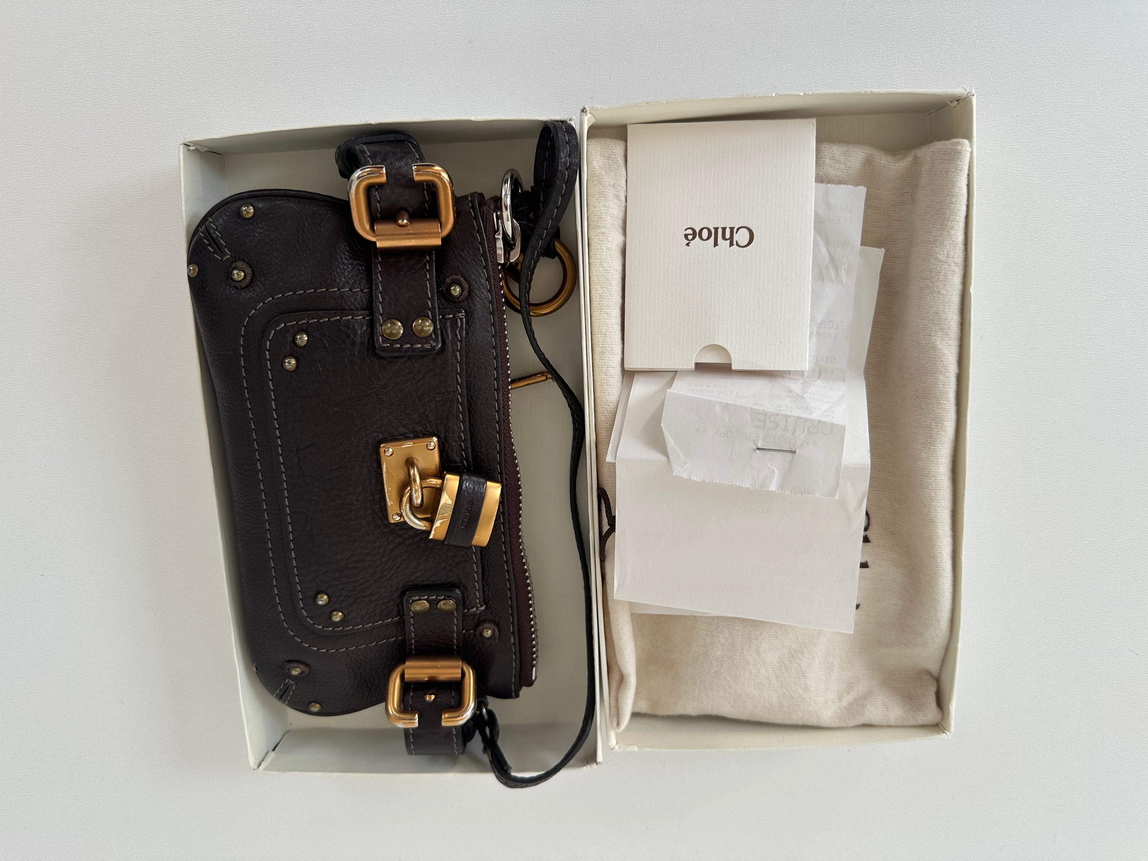 Chloé Pre-Owned 2006 - Paddington Clutch Bag Chocolate Brown - Padlock