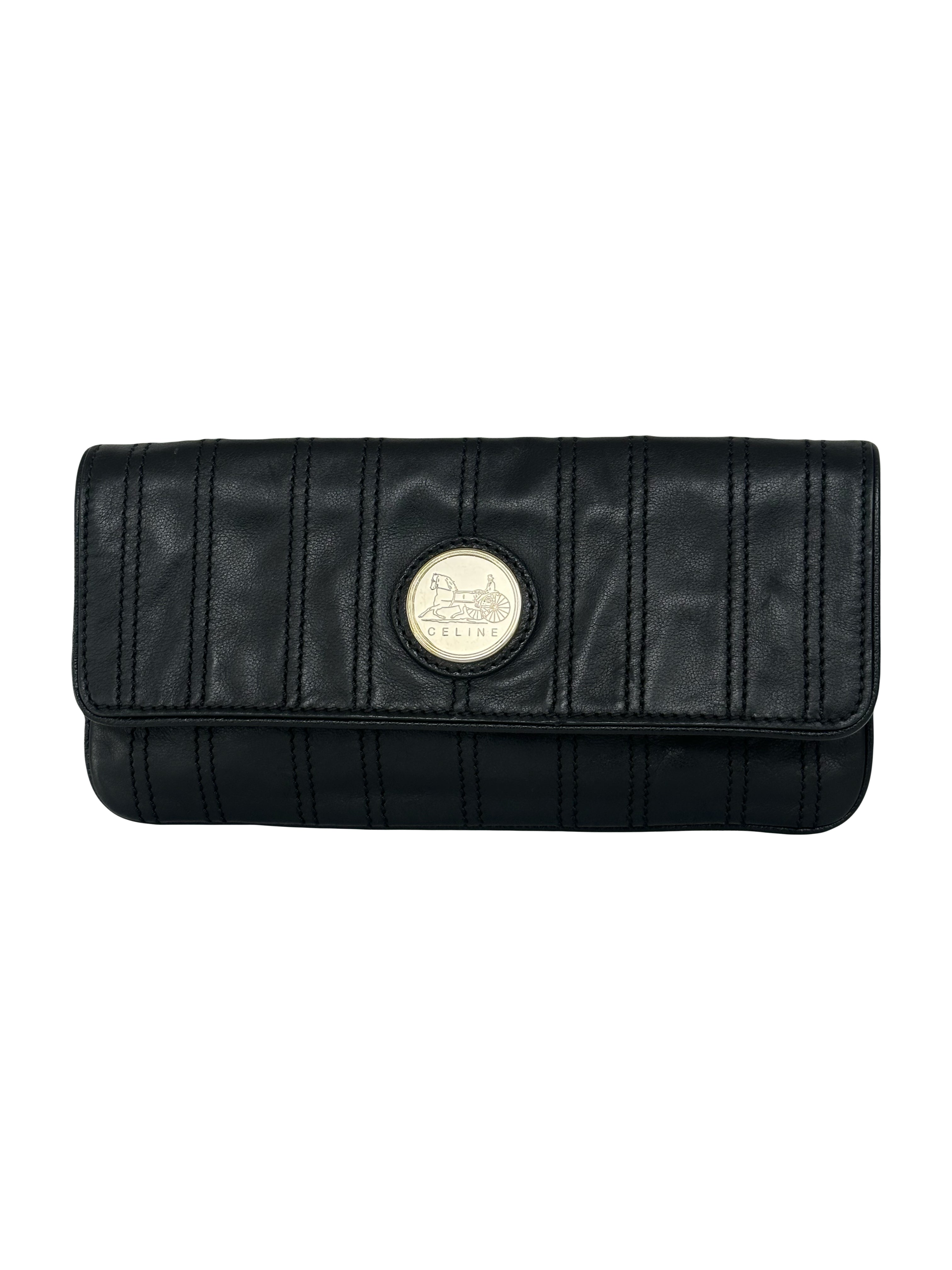 Celine Pre-Owned - Coin Clutch Black Leather Bag