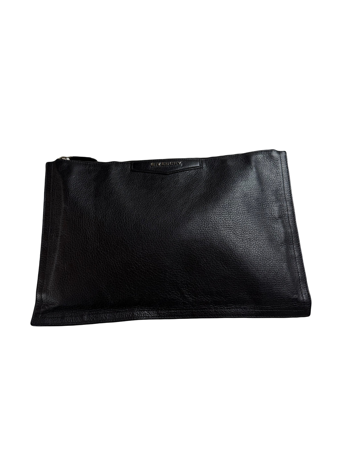Pre-Owned Givenchy Leather Clutch Large Wallet Pouch Silver Hardware