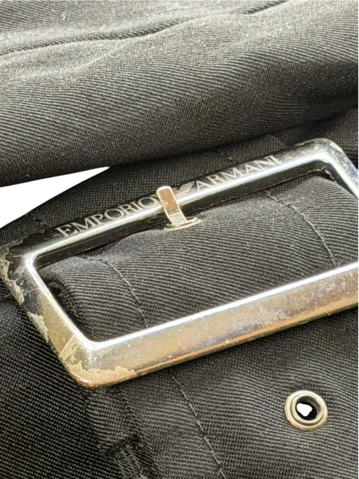 Emporio Armani Petite Double Breasted Trench Coat Belt Collar - Women’s IT40 / UK8.