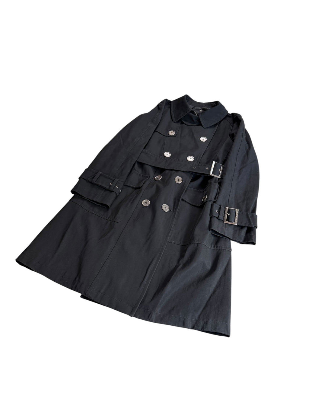 Emporio Armani Petite Double Breasted Trench Coat Belt Collar - Women’s IT40 / UK8.
