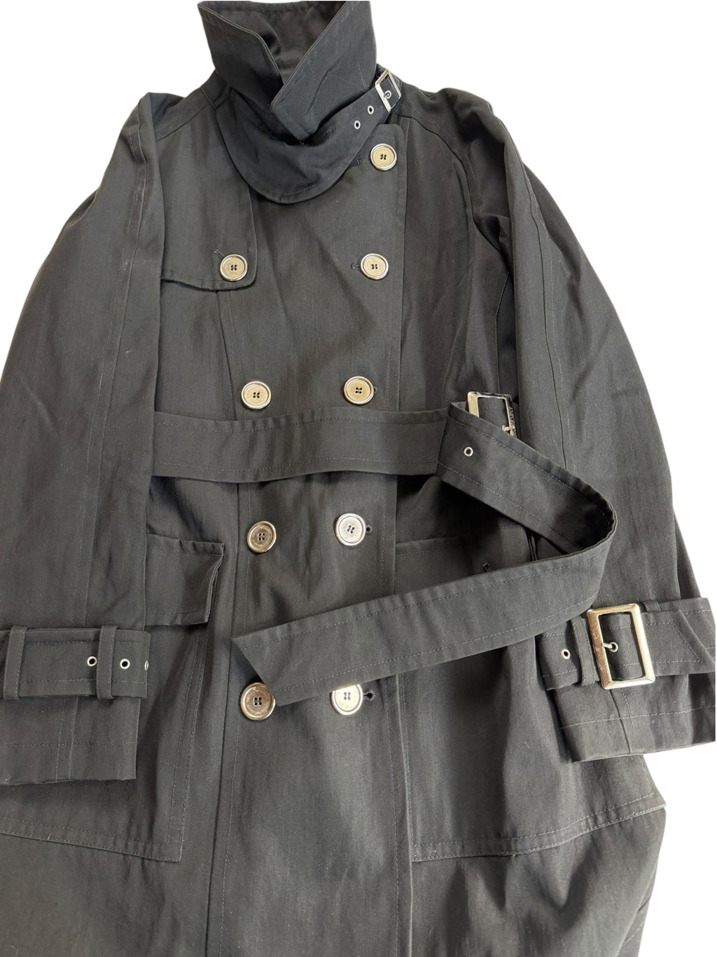 Emporio Armani Petite Double Breasted Trench Coat Belt Collar - Women’s IT40 / UK8.